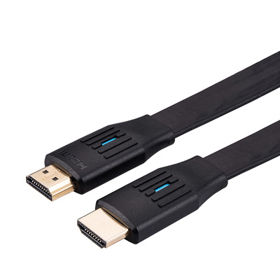 Kábel HDMI M/M 3m, Ultra High Speed+Eth, 8K@60Hz, HDMI 2.1, pozl. konektor, čierny, plochý