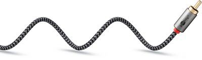 Kábel 3.5mm stereo/2xCinch M/M 2m, čierny/sivý, pozl. konektor
