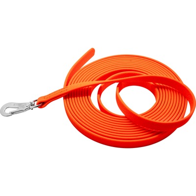 Vodítko stopovacie FOOTBALLGRIP BioThane s uškom 16mm/5m, oranžové, HS
