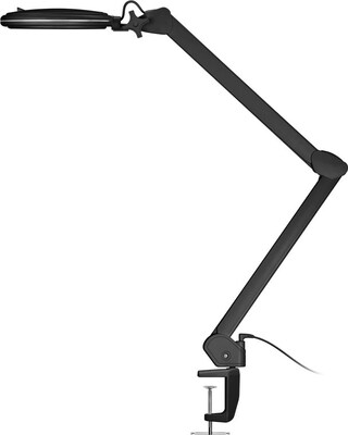 Stolná lupa s LED podsvietením, s úchytom o dosku, zväčšenie 1.75x, čierna