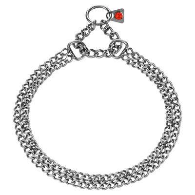 Obojok retiazkový sťahovací 2mm/45cm, malé ploché oko, nerezová oceľ, 2-radový, HS