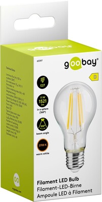 Filament LED Bulb, 11 W -base E27, warm white, not dimmable
