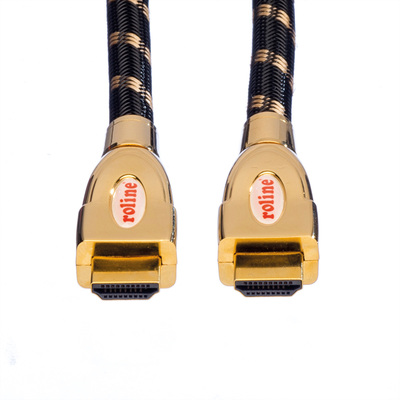 Kábel HDMI M/M 5m, High Speed+Eth, HDMI 2.0, 4K@60Hz 18G, pozl. konektor, čierny/zlatý, Gold