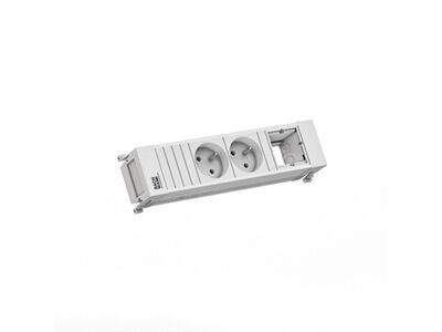 Power Frame 2xUTE 230V, 1xCustom, 0.2m kábel 1.5mm², GST18, biely