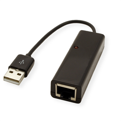 Adaptér USB 2.0 na RJ45 (FastEthernet), 10cm, čierny
