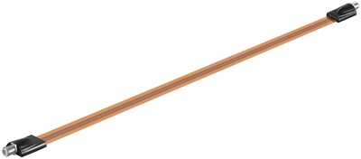 Kábel satelitný, koax, F-konektor F/F 0.5m, plochý cez okno, 0.3mm, 75 Ohm, CCS, biely
