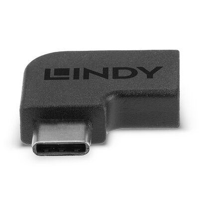 Adaptér USB 3.2 Gen 2x2, Typ C, C-C M/F, 20Gbps, zahnutý doprava/doľava 90°, čierny