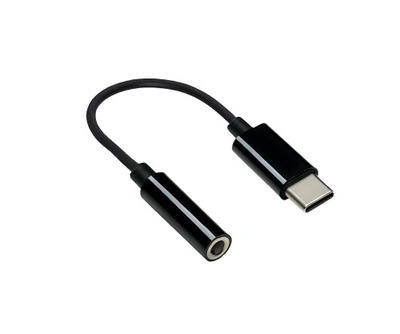 Adaptér USB 3.1 Typ C / 3.5mm (slúchadlá+ mic), 13.5cm, čierny