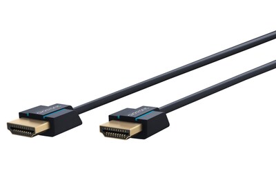 Kábel HDMI M/M 1m, High Speed+Eth, 4K@60Hz, HDMI 2.0, 18G, pozl. konektor, modrý, Slim, C