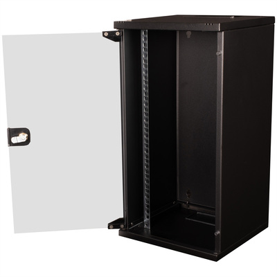 10" Rack na stenu 12U, čierny, 595x312x300 mm (HxWxD), RAL 9005