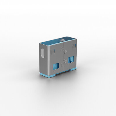 USB Port Blocker bez kľúča, 10x zámok USB-A, modrý