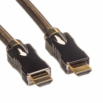 Kábel HDMI M/M 1.5m, Ultra High Speed+Eth, HDMI 2.0, 4K@60Hz 18G, G pozl. kon., čierny