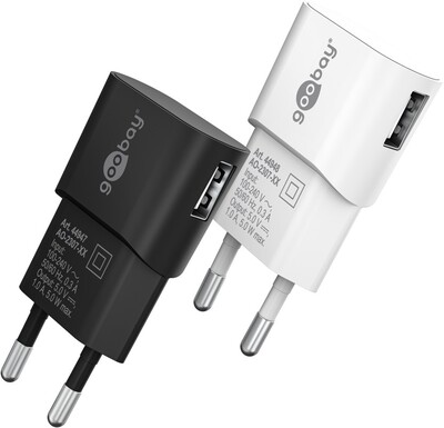 Nabíjačka USB 230V 1port, 1xUSB A, 1A, 5W, biela