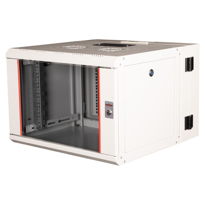 19" Rack na stenu 7U, sivý, 418x600x600mm (HxWxD), RAL7035, PRO, otočný (2-dielny)