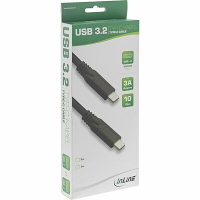 Kábel USB 3.2 Gen 2x1, Typ C CM/CM 3m, 10Gbps, PD 60w 20V3A, čierny