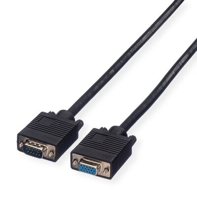 Kábel VGA M/F 10m, predlžovací, tienený, čierny
